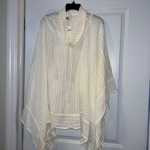 NWT Anthropologie Lilka Eyelet Cowl Neck Poncho